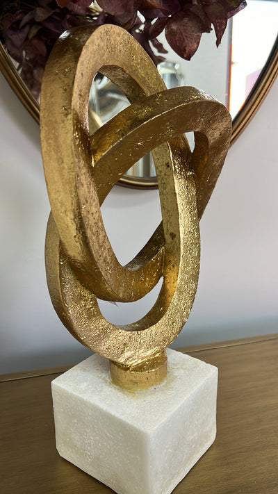 Gold loop sculpture abstract - Luscious Homewares