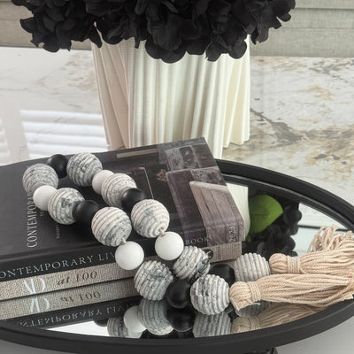 Marbled Stone decorative bead chain tassels