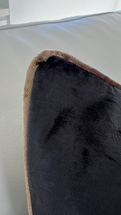 Royal luxe black / bronze piping cushion - Luscious Homewares