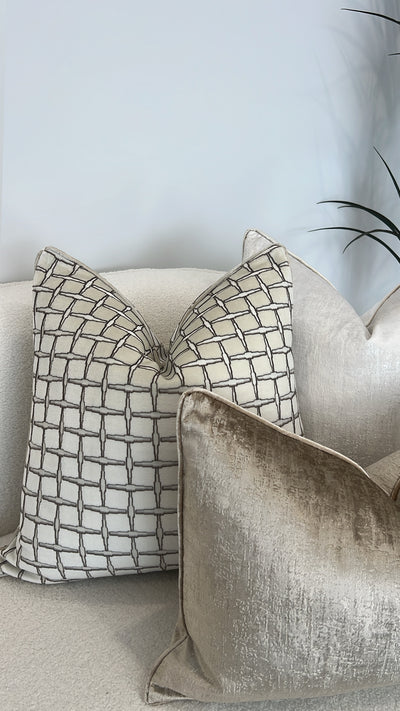 Delanie latte cushion - Luscious Homewares