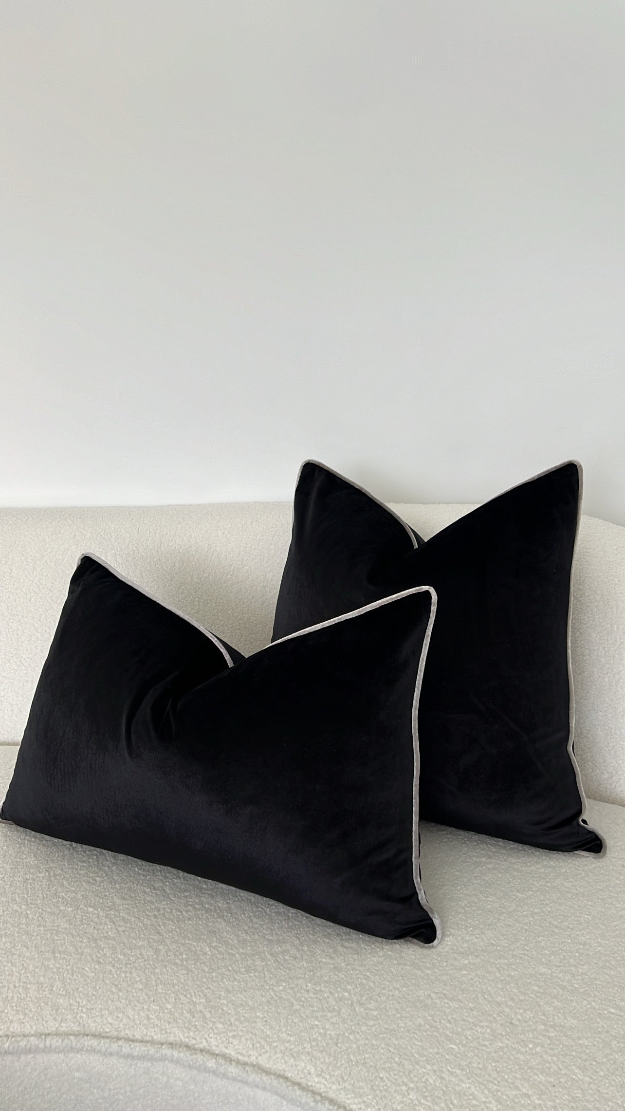 Hilton black/silver trim cushion - Luscious Homewares