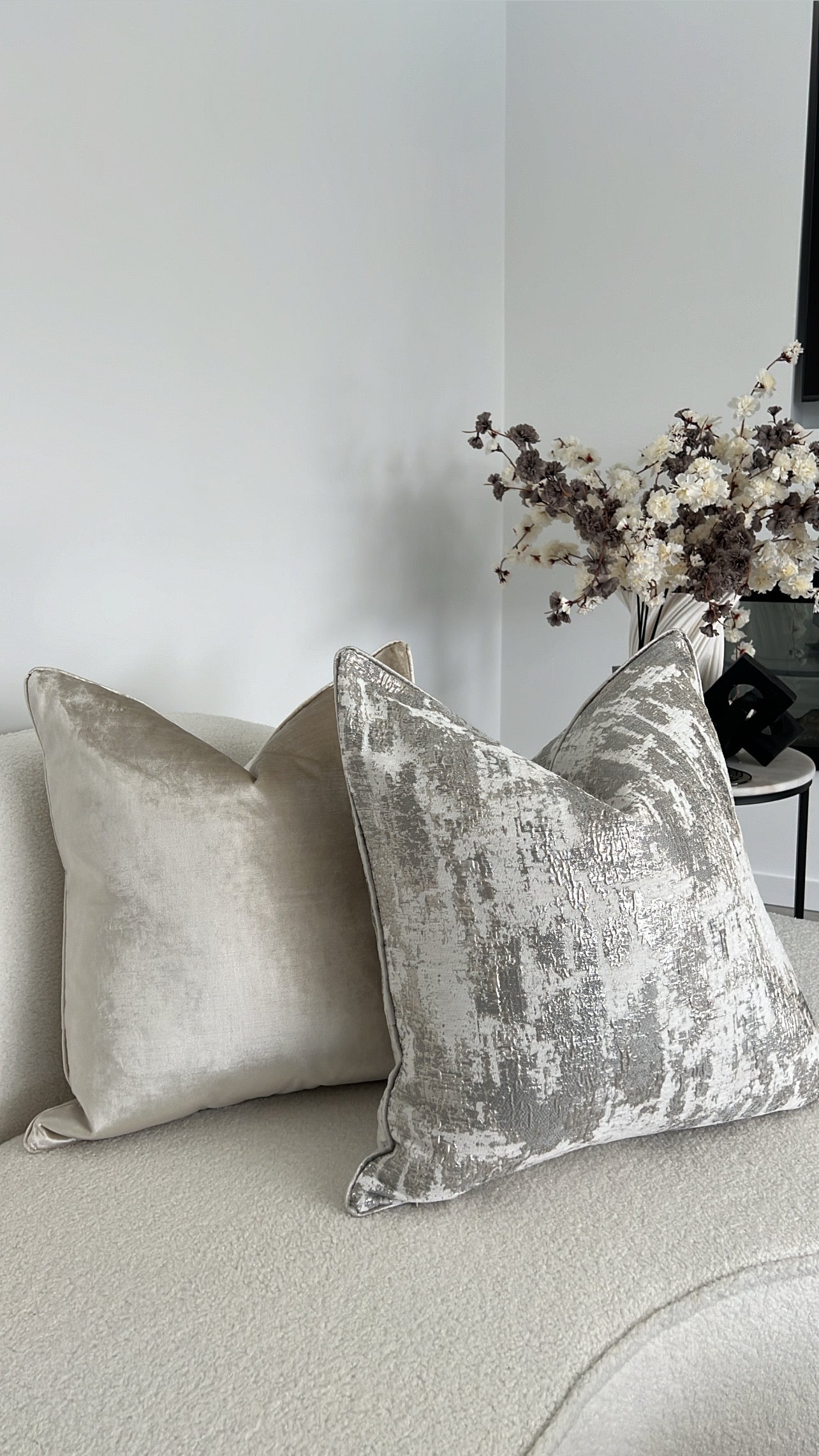 Cirrus silver cushion - Luscious Homewares