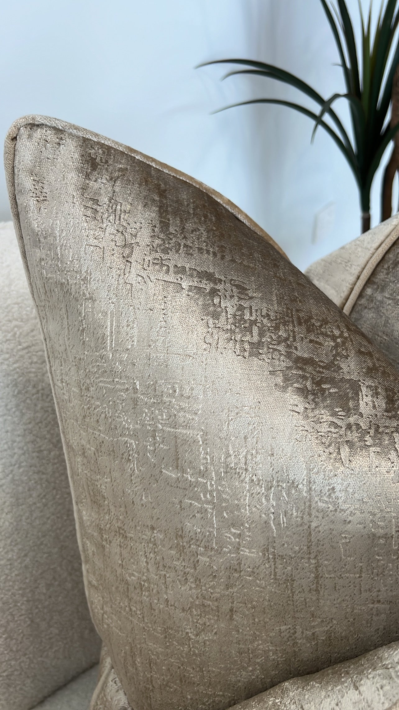 Delanie latte cushion - Luscious Homewares