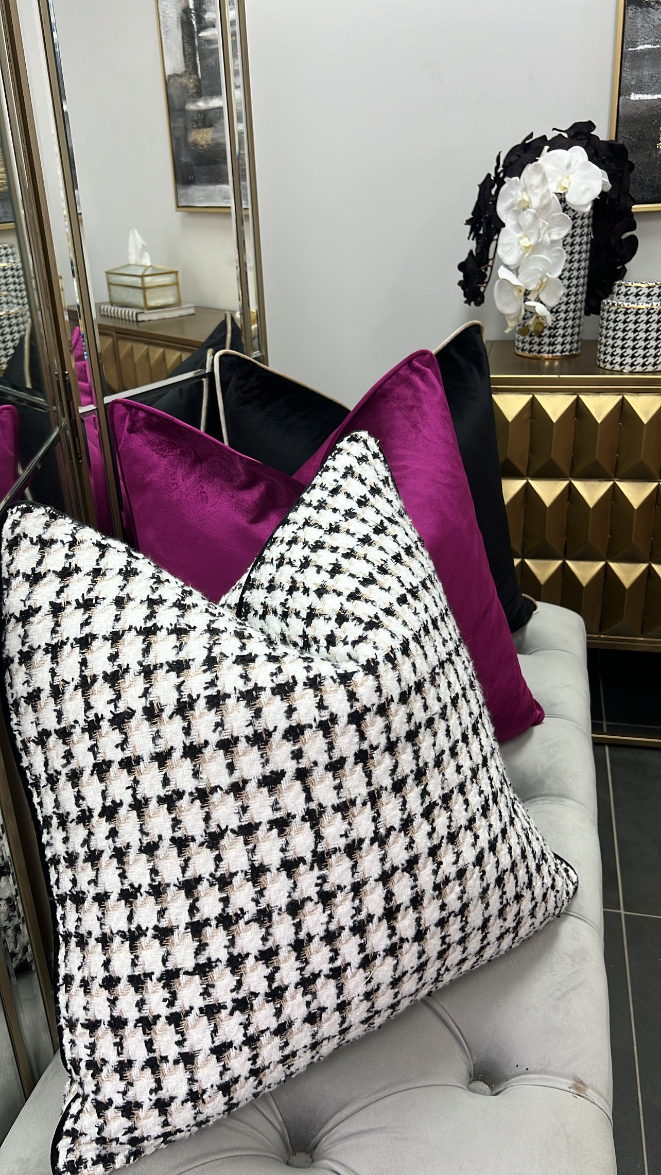 Luxe fuchsia pink cushion - Luscious Homewares