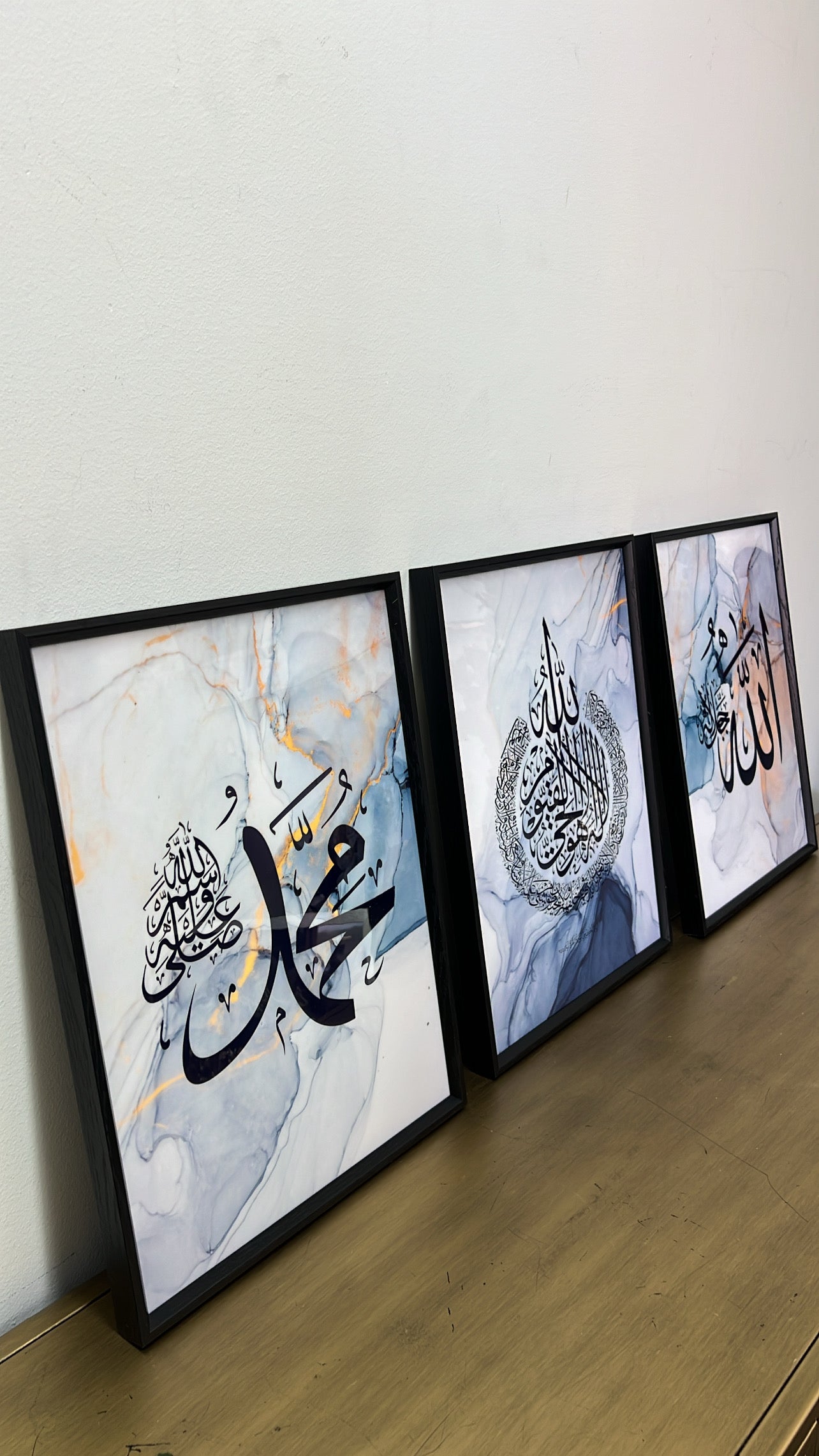 3 piece set calligraphy black wall frame - Luscious Homewares