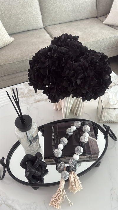 Black Hydrangeas + 3d print white vase