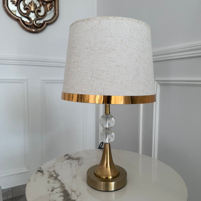 Mila Crystal gold table Lamp linen shade - Luscious Homewares