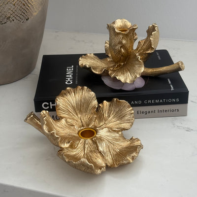 Orchid  Gold Candle holder - Luscious Homewares
