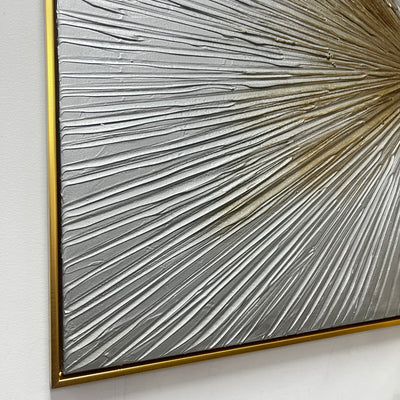 Metallic textured Canvase wall art gold frame - Luscious Homewares