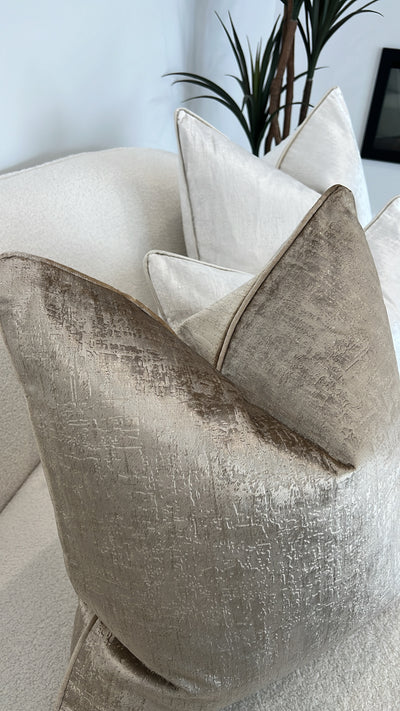 Delanie latte cushion - Luscious Homewares