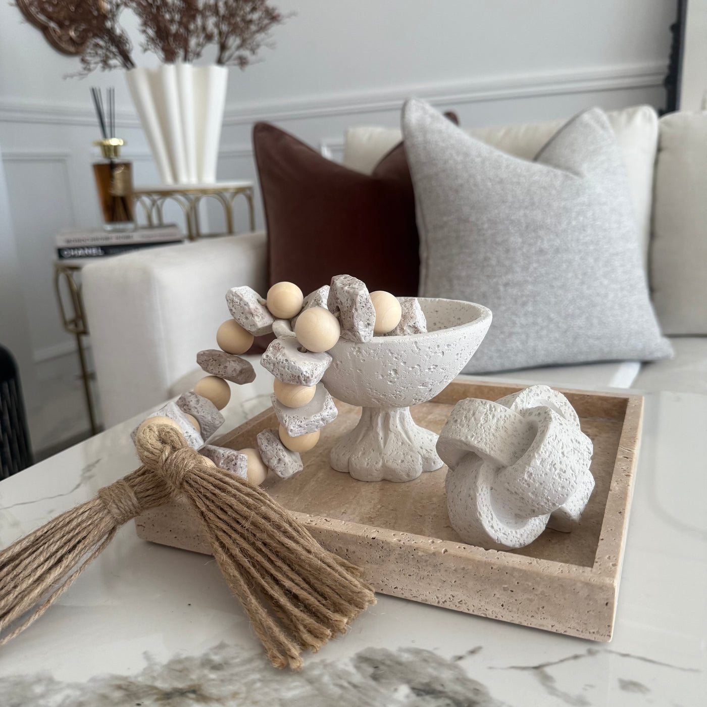 Petite Stone footed bowl - Luscious Homewares