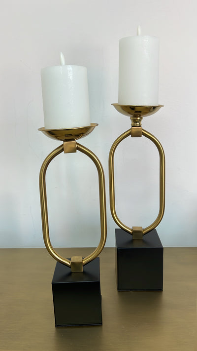 Black and gold candle holders - Luscious Homewares