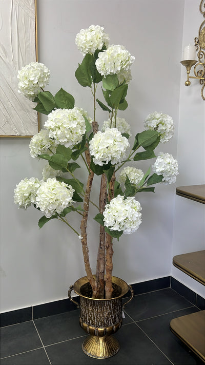 Hydrangea white artificial plant tree - Luscious Homewares