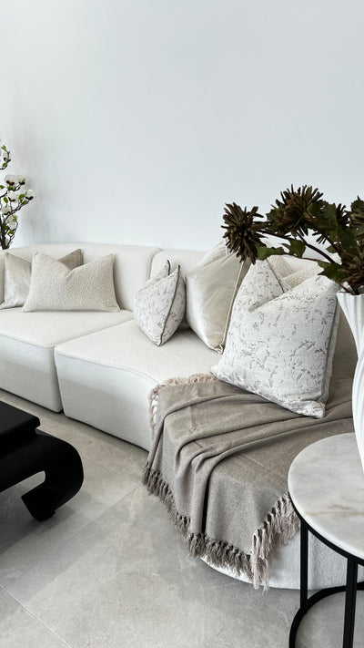 De-luxe nude velvet cushion - Luscious Homewares