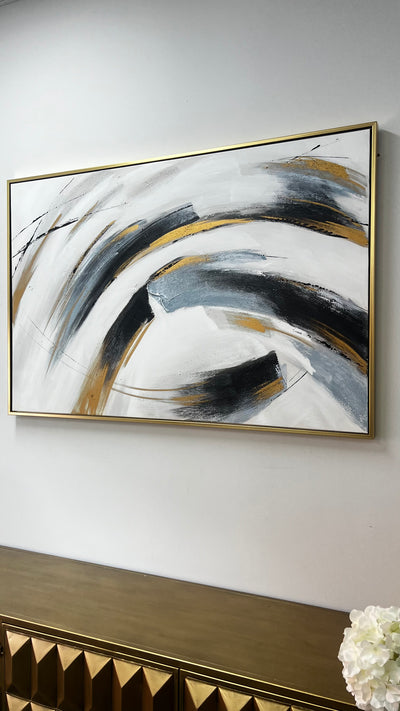 Abstract Gold frame wall art - Luscious Homewares