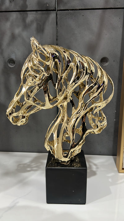 Golden Horse statue sculpture - Luscious Homewares