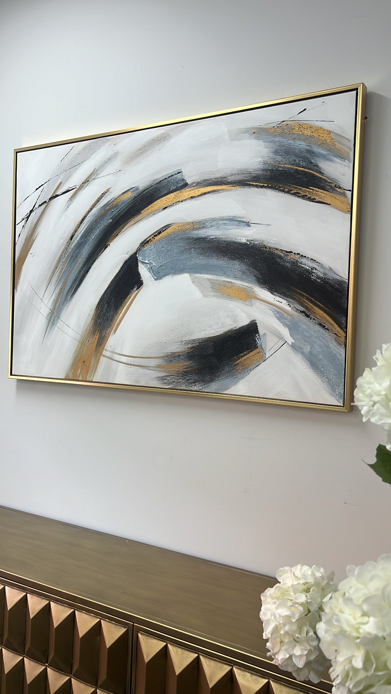 Abstract Gold frame wall art - Luscious Homewares