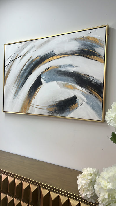 Abstract Gold frame wall art - Luscious Homewares
