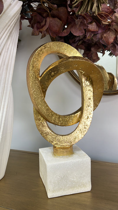 Gold loop sculpture abstract - Luscious Homewares