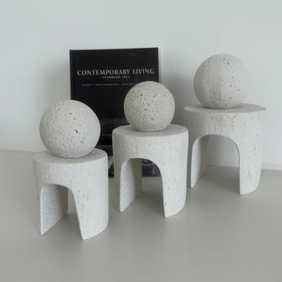 Four cornered arch geometric Stone ornaments - Luscious Homewares