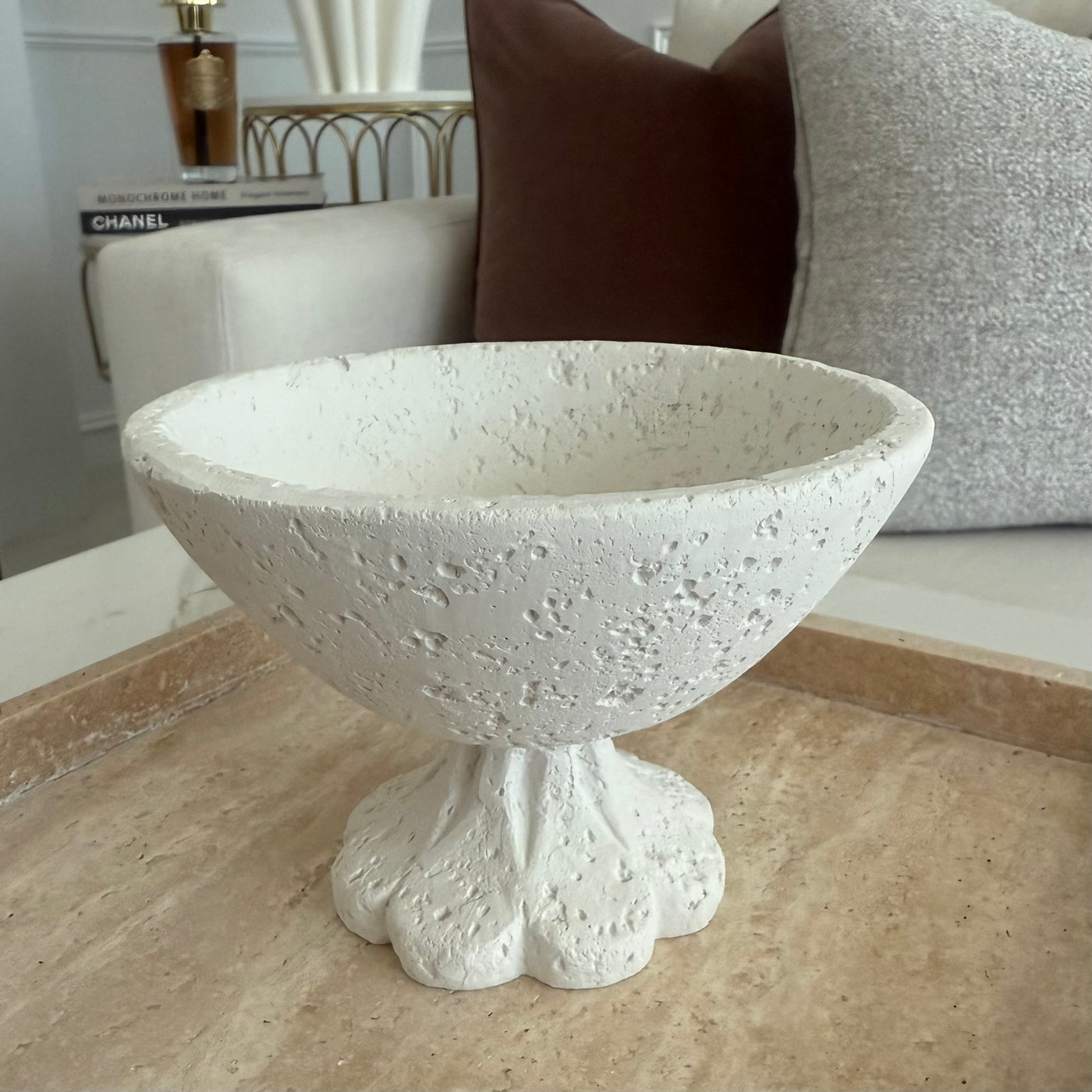 Petite Stone footed bowl - Luscious Homewares