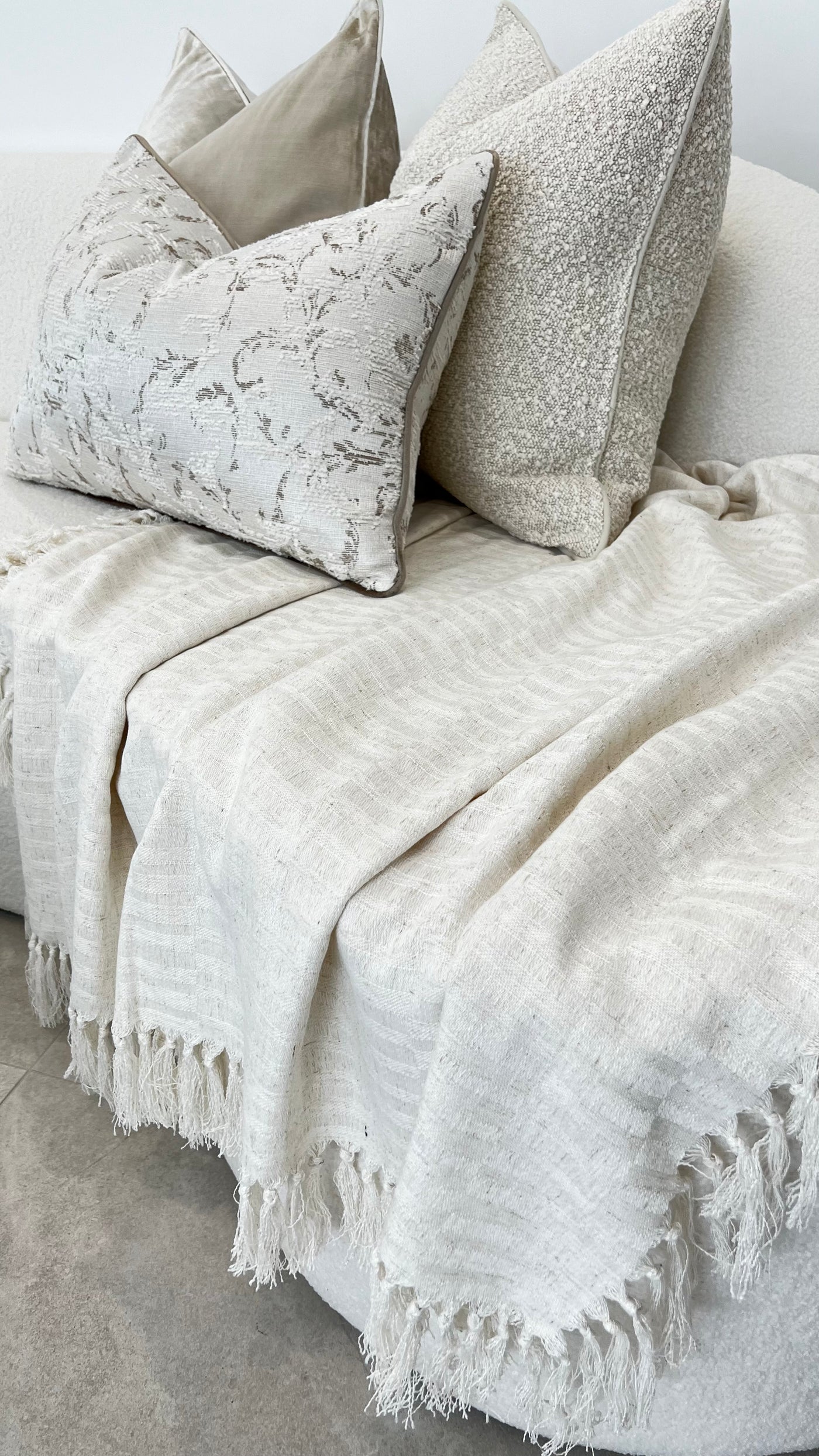 Dove neutral Throw - Luscious Homewares
