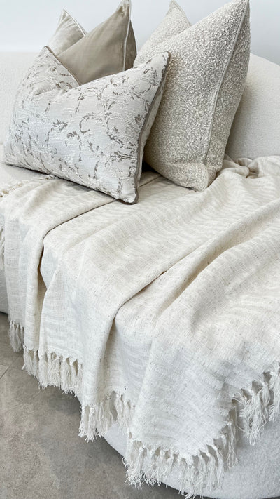 Dove neutral Throw - Luscious Homewares