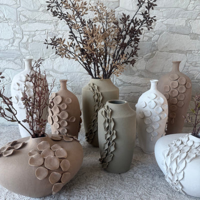 AMPHORA collection Olpe Sculptured pottery vase matt neutral