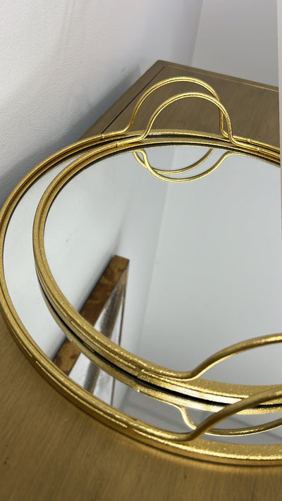 Gold round mirror tray - Luscious Homewares