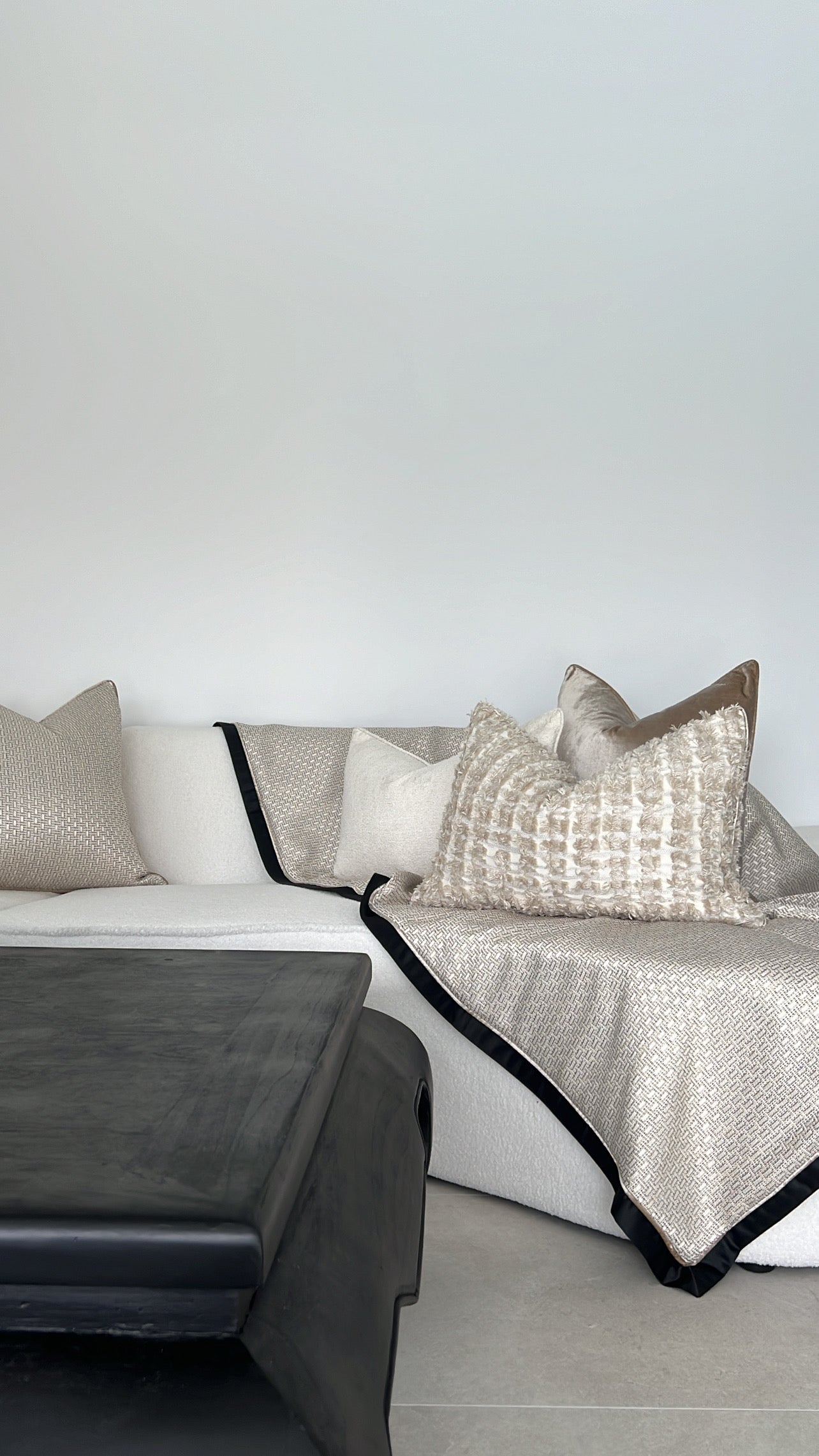 Zell champagne luxury throw 140x220cm - Luscious Homewares