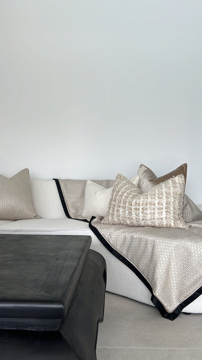 Zell champagne luxury throw 140x220cm - Luscious Homewares