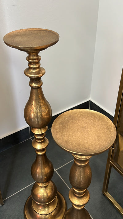 Rustic gold Floor candle holder - Luscious Homewares