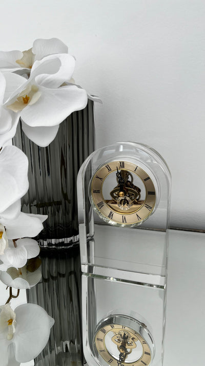 Crystal clear mechanical clock - Luscious Homewares