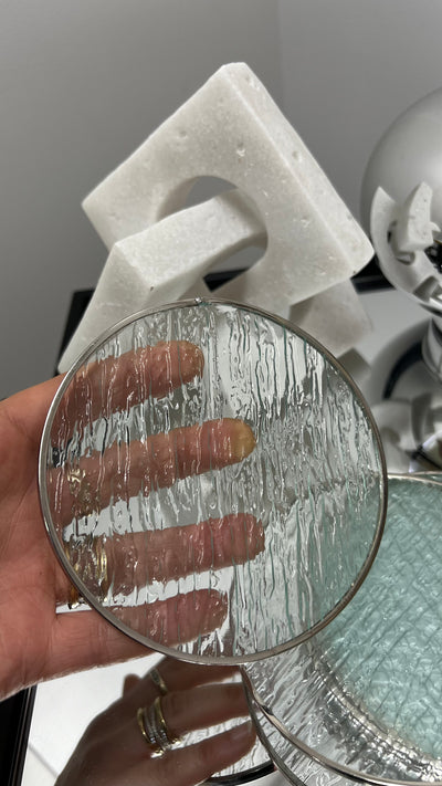 Waterfall silver coaster set x 6 - Luscious Homewares