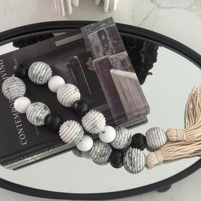 Marbled Stone decorative bead chain tassels