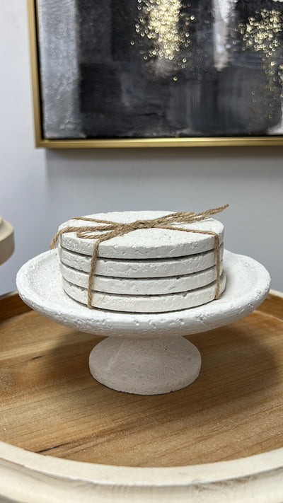 Stone coasters with stand / 5 piece set - Luscious Homewares