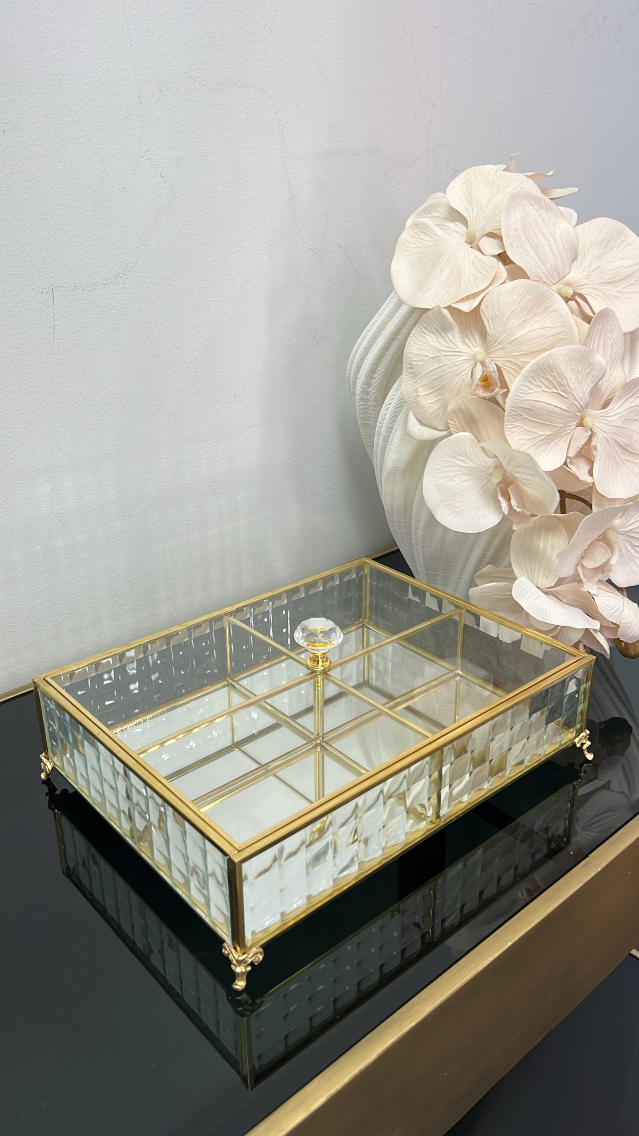 Porcha gold compartment box / serving - Luscious Homewares
