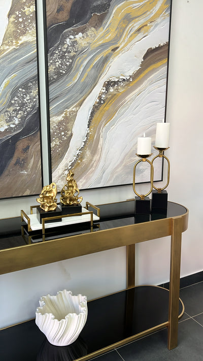 Black and gold candle holders - Luscious Homewares