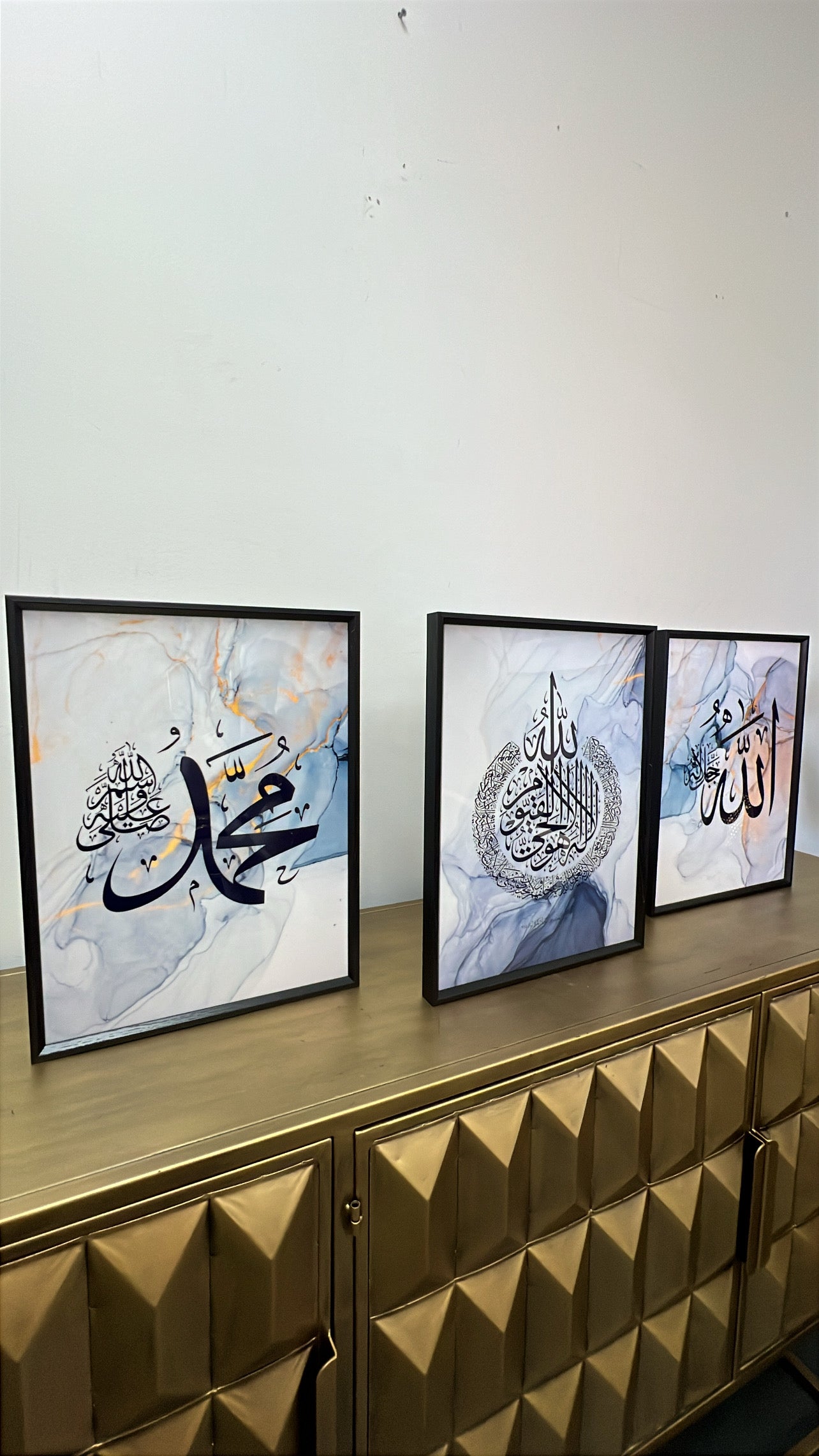 3 piece set calligraphy black wall frame - Luscious Homewares