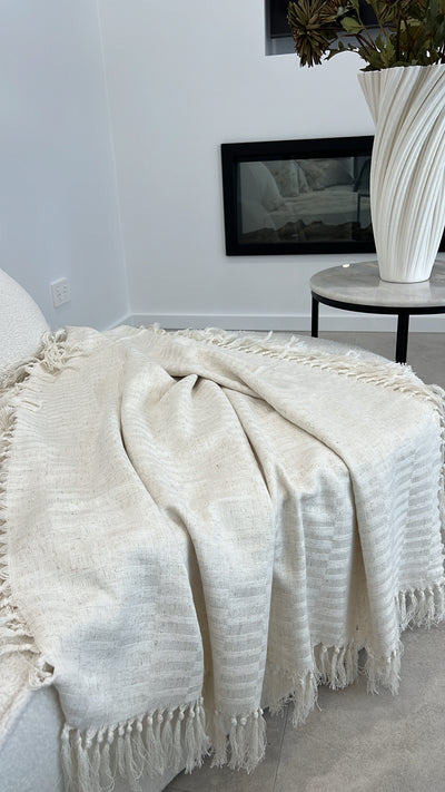 Dove neutral Throw - Luscious Homewares