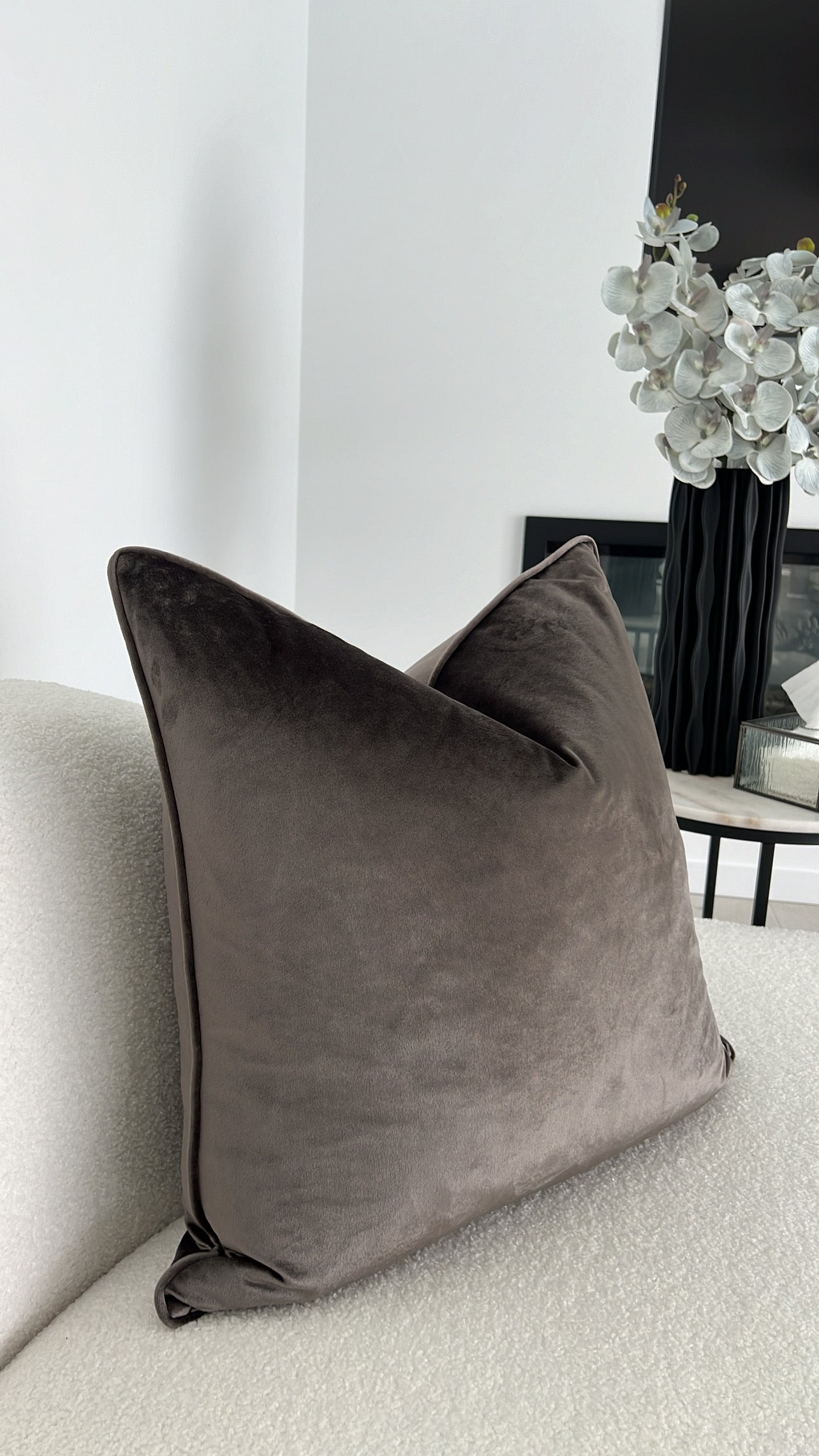 Luxe pewter grey 55x55 - Luscious Homewares