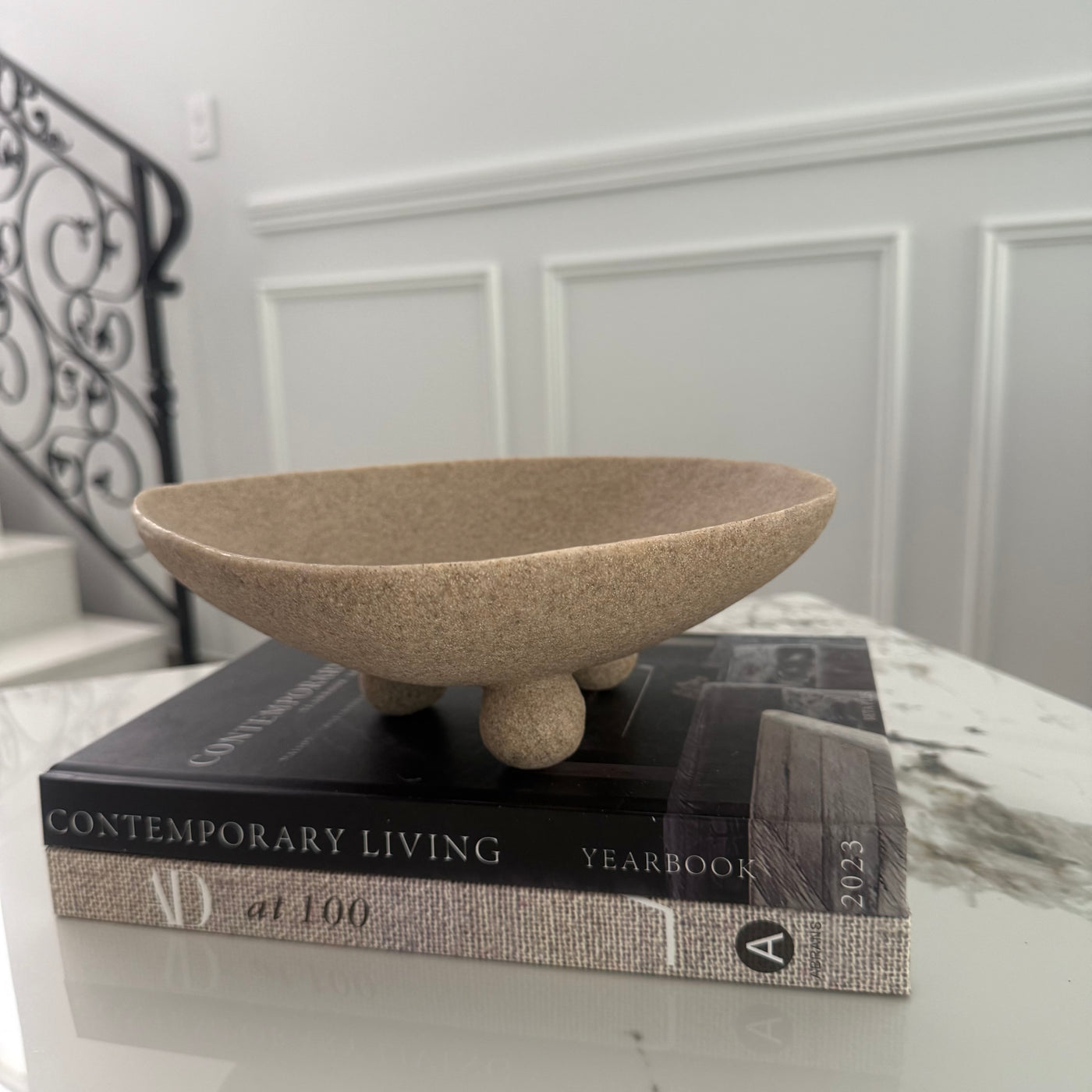 Sandstone footed bowl
