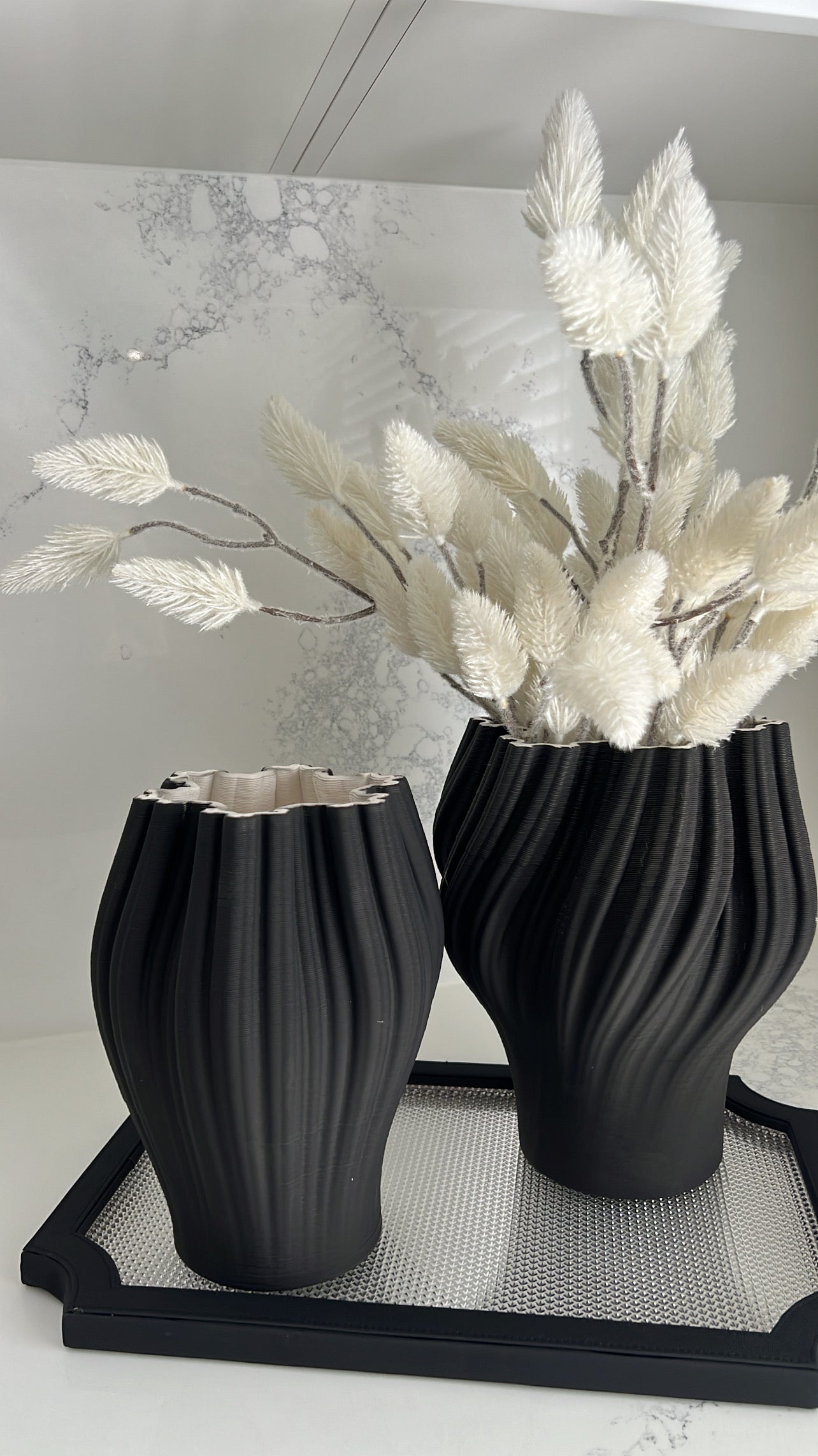 Black decorative / serving tray - Luscious Homewares