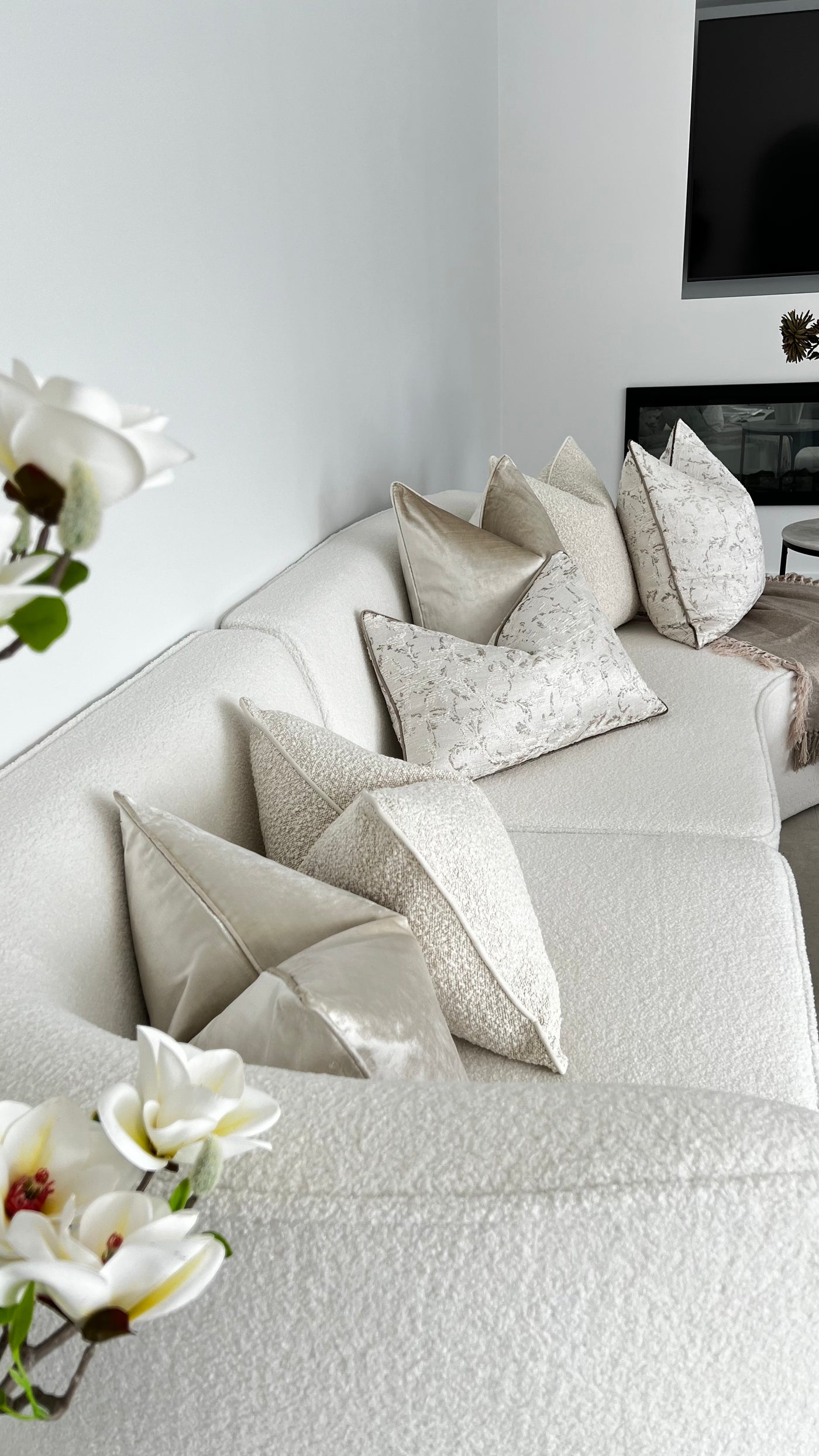 De-luxe nude velvet cushion - Luscious Homewares