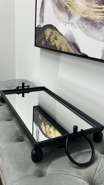 Liberty black tray rectangle small - Luscious Homewares