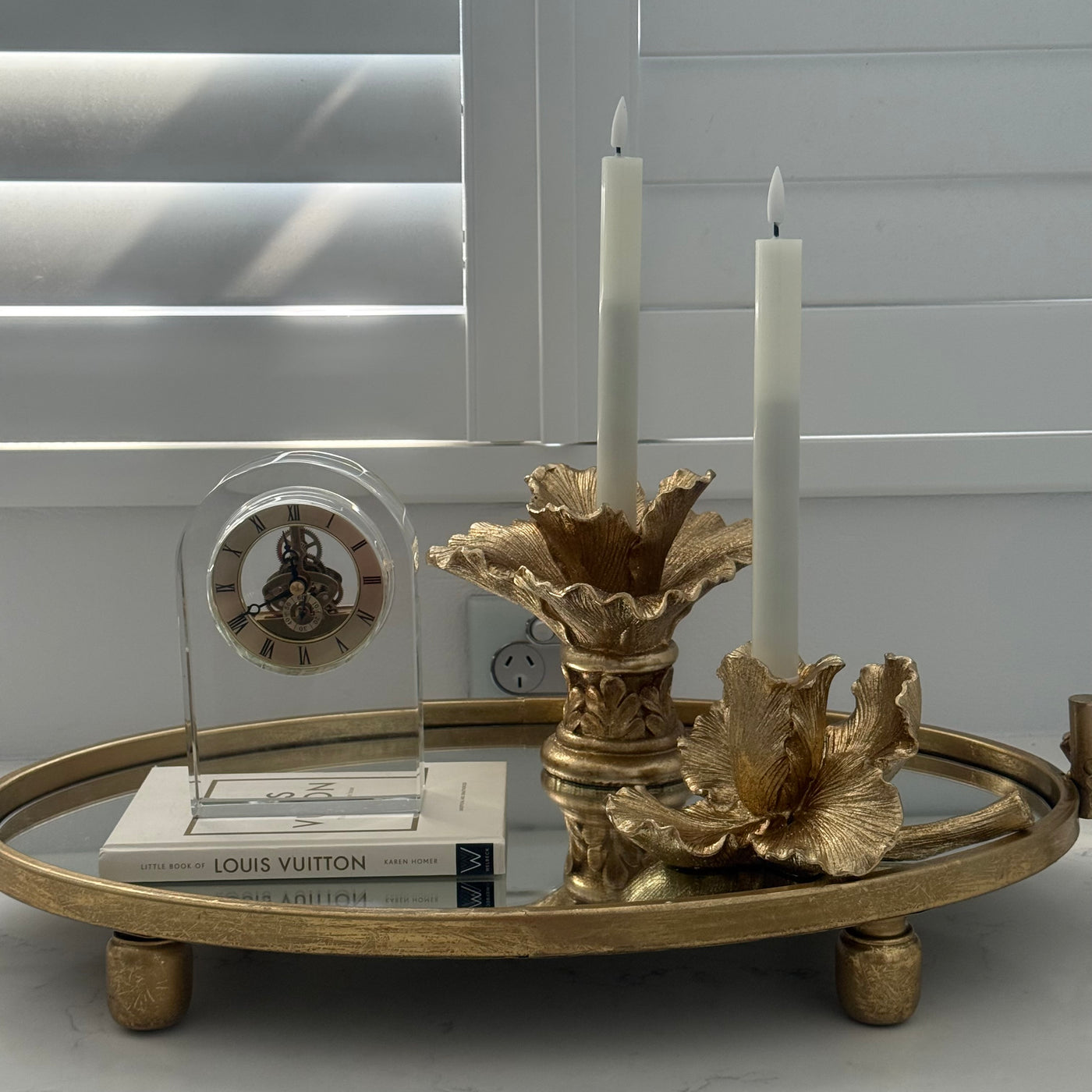 Blossom Gold Candle holder - Luscious Homewares