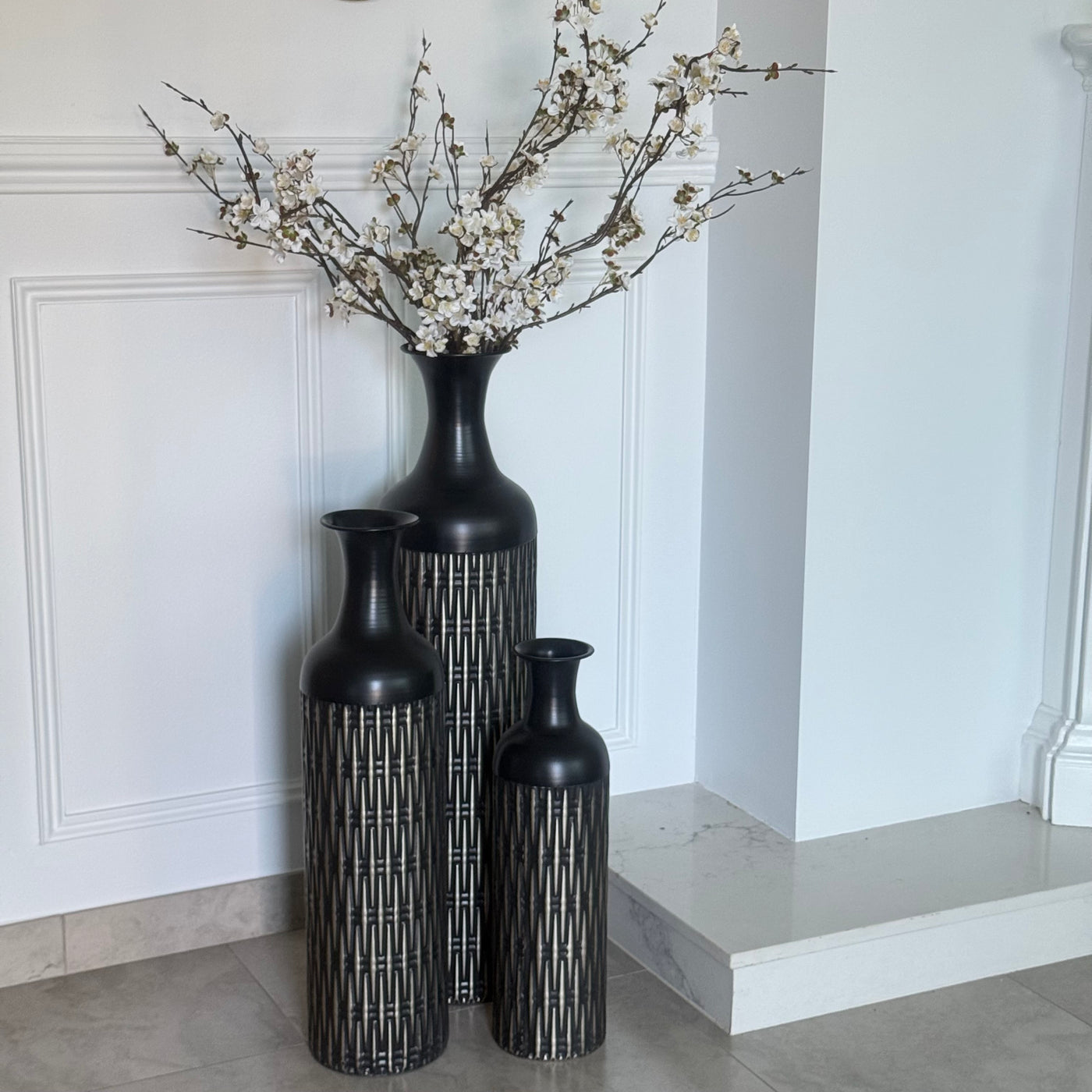 Black large Floor vase - Luscious Homewares