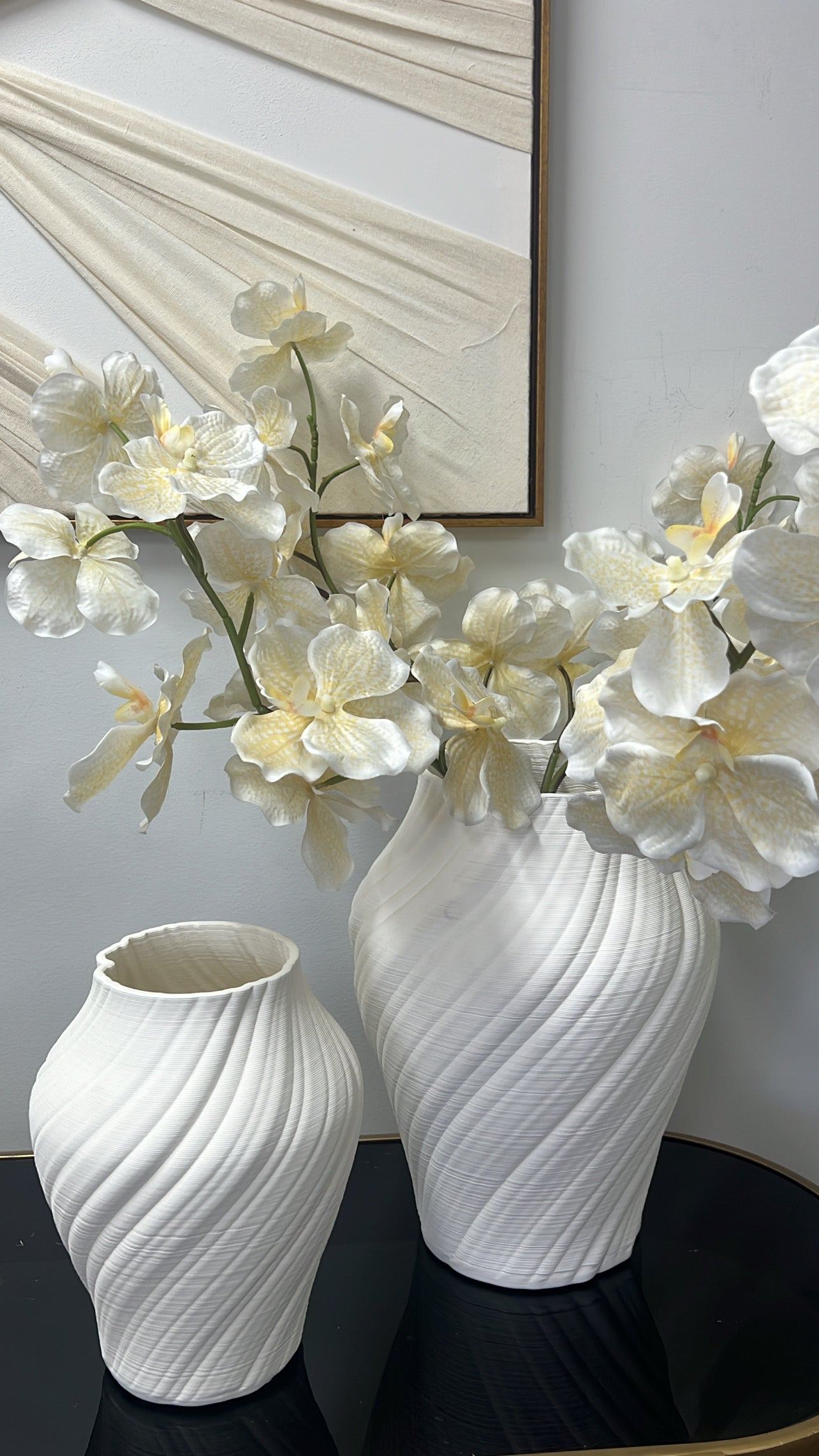 Pleated white ceramic vase - Luscious Homewares