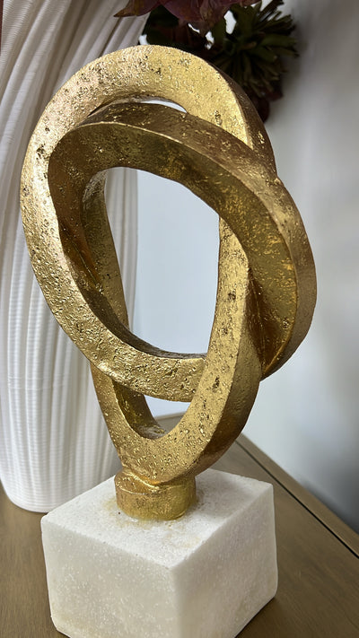 Gold loop sculpture abstract - Luscious Homewares