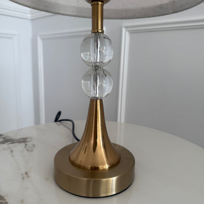 Mila Crystal gold table Lamp linen shade - Luscious Homewares